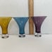 Set of 3 Hand Blown Cordial Martini Cocktail Shot Glasses Bubble Bottom Vintage