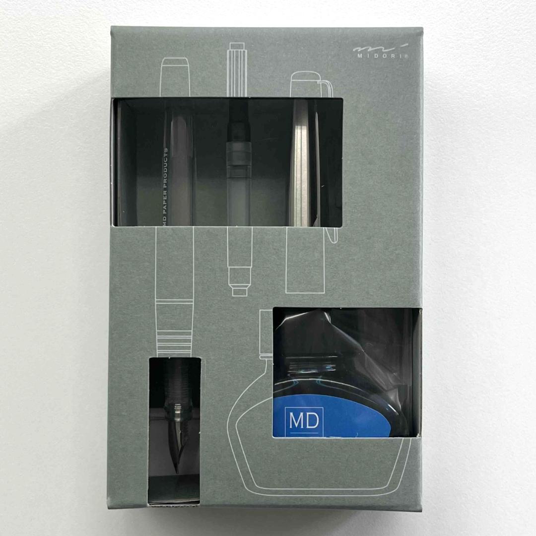 【Brand New】Midori 70th Anniversary Fountain Pen Set with Bottle Ink, Blue