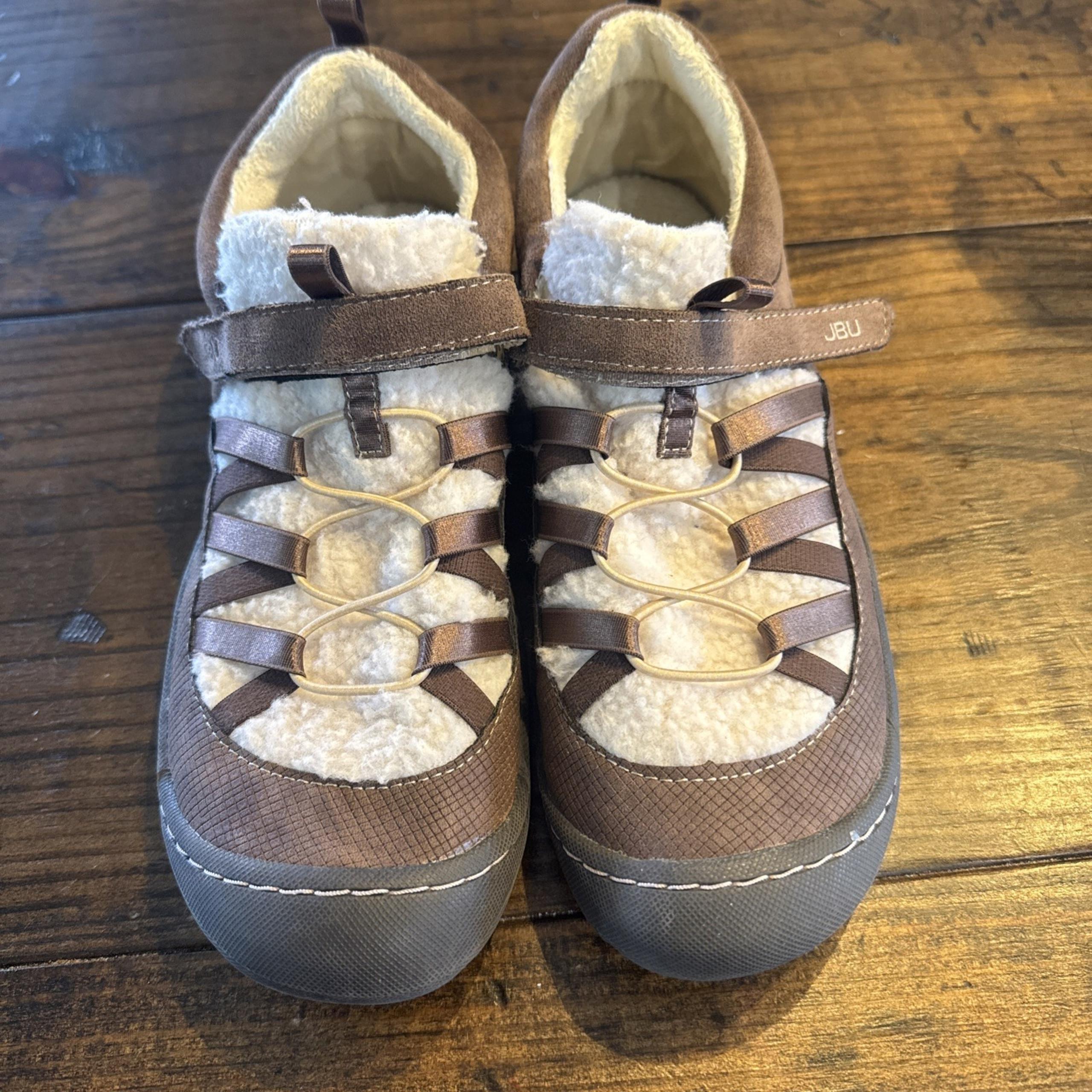 Jbu By Jambu Women's Brown Minnie Slip-on Trail Sneakers Fur Lined Memory Foam