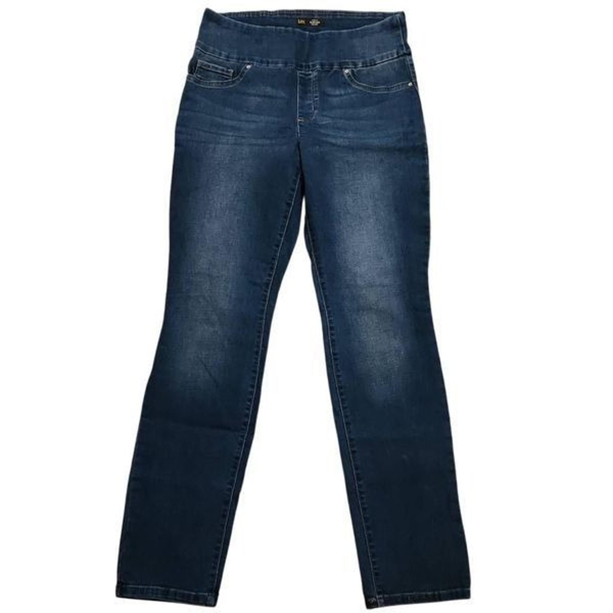 Lee Women's Size 10 Medium Blue Slim Fit Slim Leg Mid Rise Sculpting Jeans