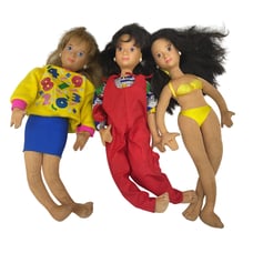 Vintage 1986 Mattel HOT LOOKS Poseable Play Fashion Dolls LOT of 3 Preowned
