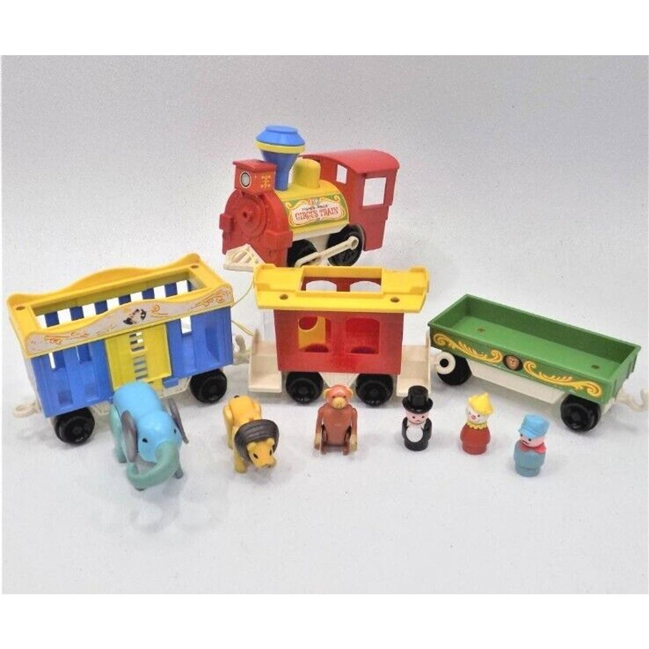 Vtg FISHER PRICE LITTLE PEOPLE CIRCUS TRAIN Animal Figure Set 1973 #991 Lot