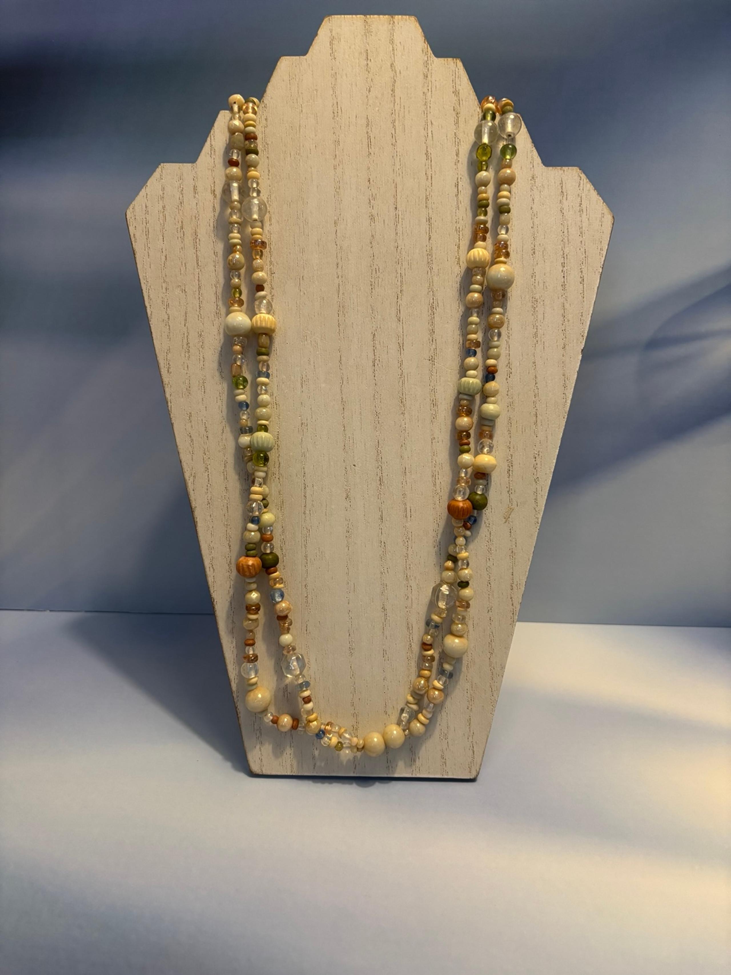 The Limited Gold Tone Double Layered Beaded Necklace 30”