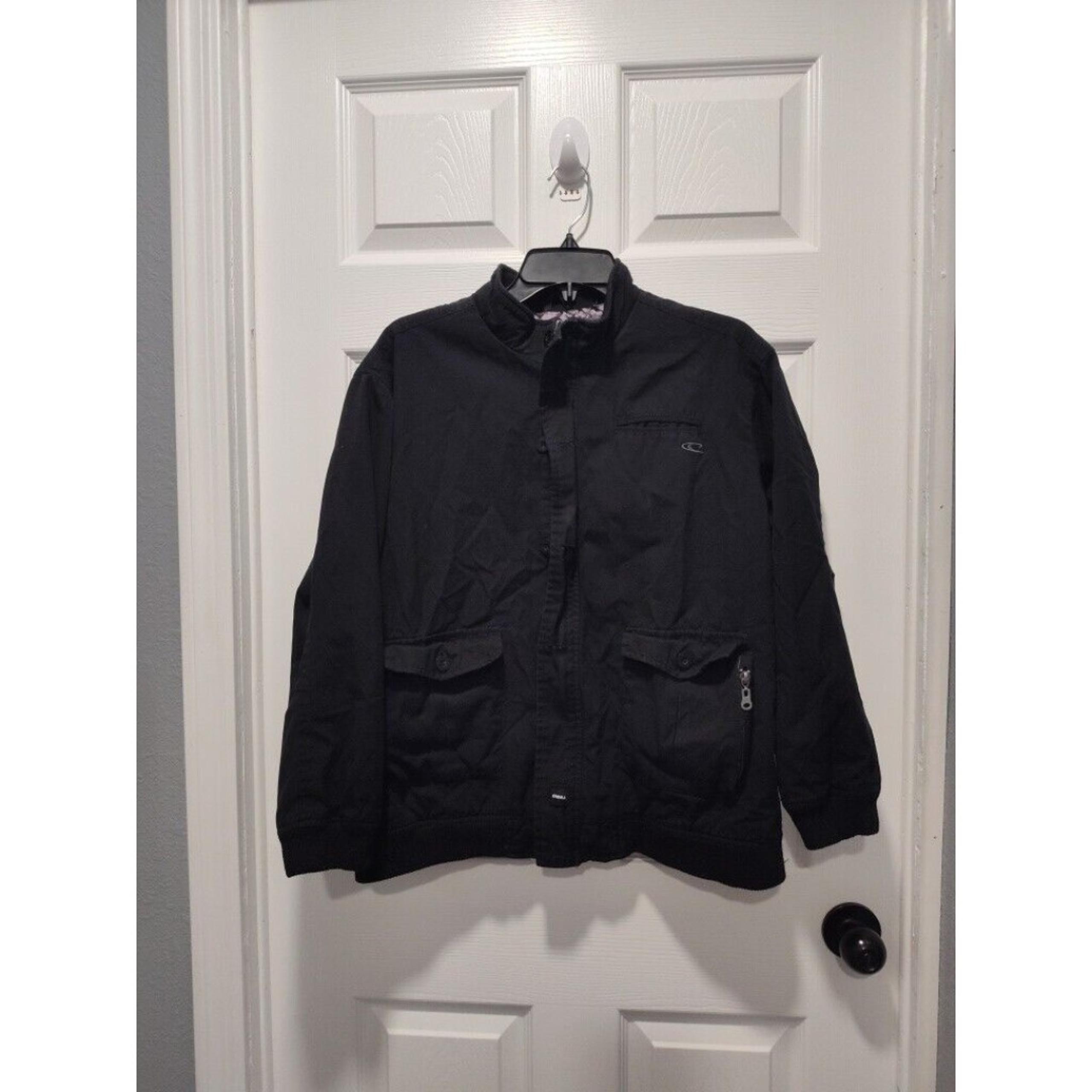 Vintage Y2K O’Neill Black Full Zip Jacket Lined Outdoor Skate Mens XL EUC!