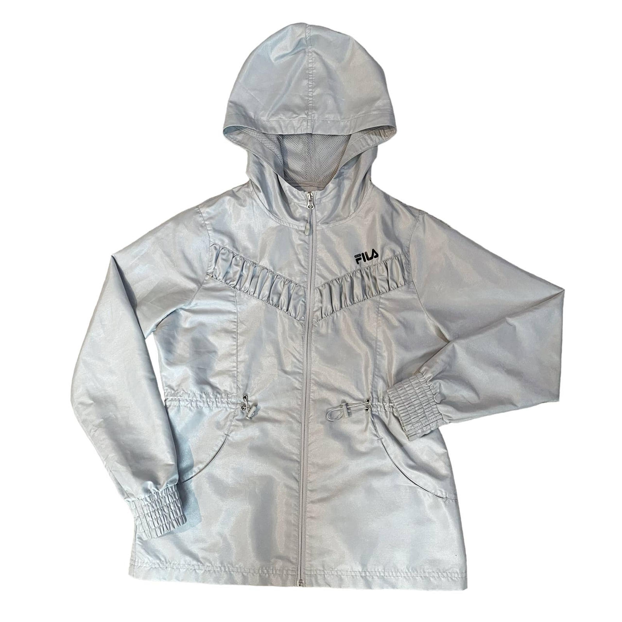 Fila Silver Zip Up Windbreaker Womens Size XS
