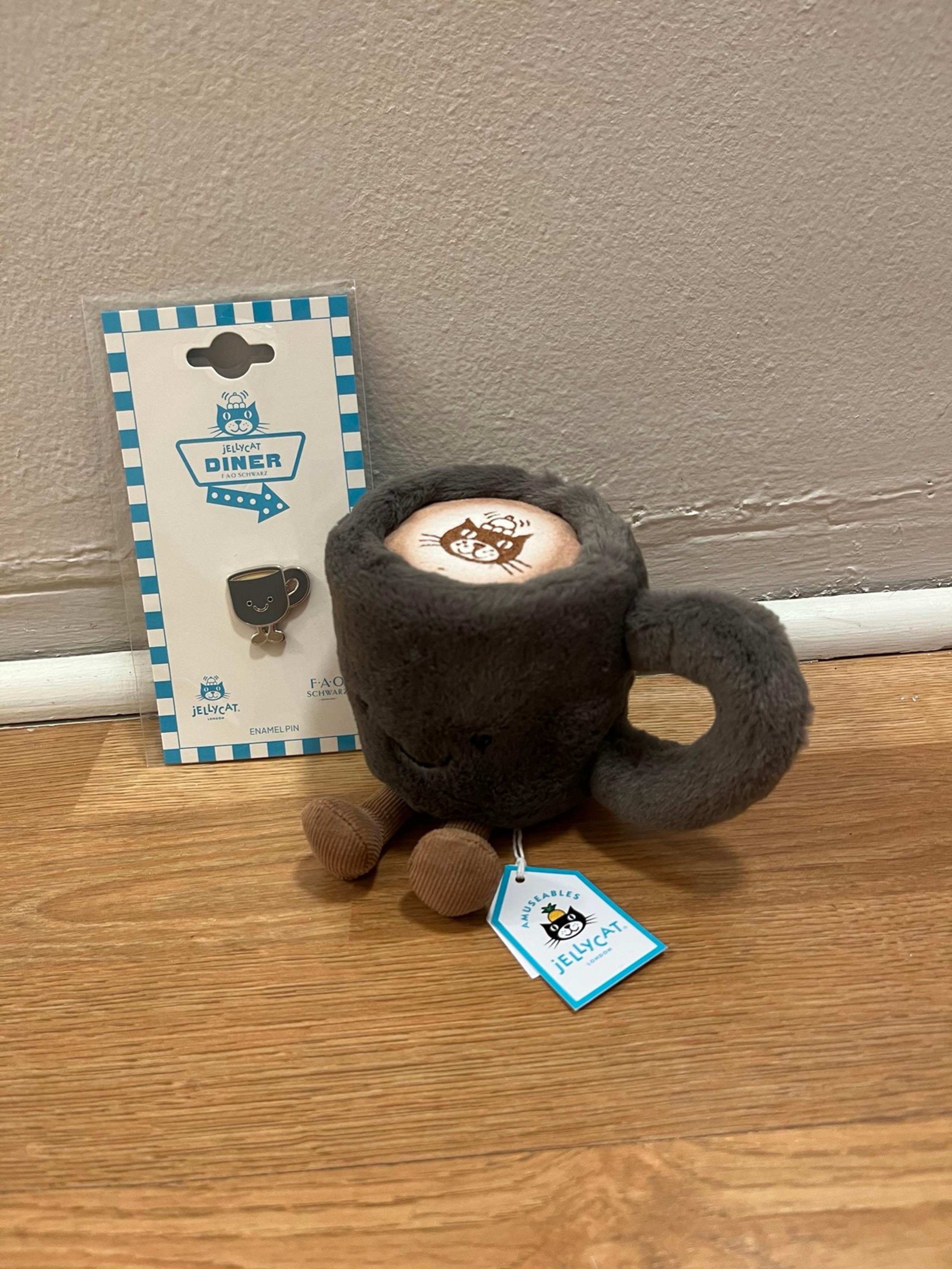 Jellycat Authentic Amuseables Coffee Cup with Pin – FAO Schwarz Exclusive