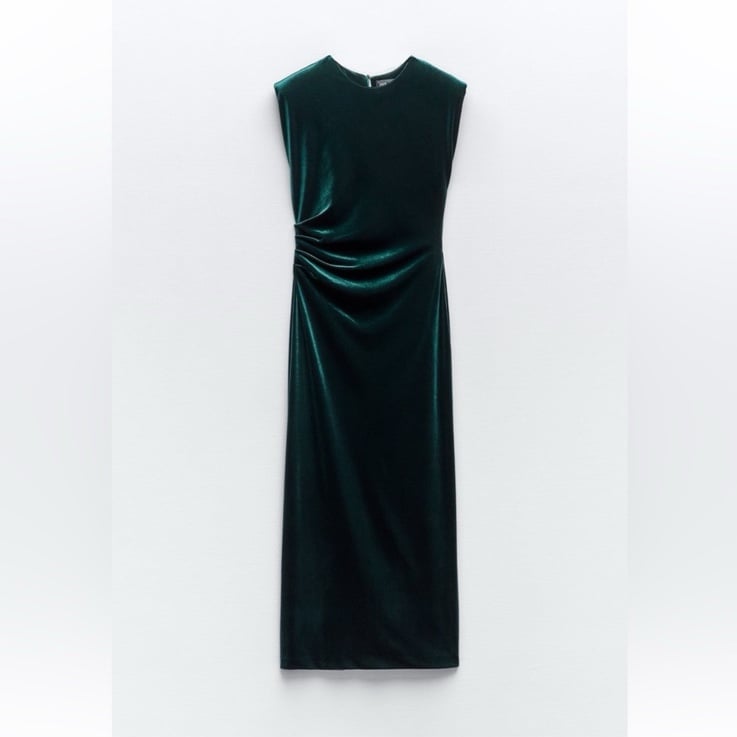 ZARA Velvet Midi Dresses Mercari