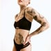 Blush Lingerie x Mei Pang XS Black Matching Micro Bralette and Leg Thong Panties