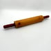 Vintage Wood Rolling Pin with Red Painted Handle beautiful wood tones and color