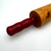 Vintage Wood Rolling Pin with Red Painted Handle beautiful wood tones and color