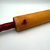Vintage Wood Rolling Pin with Red Painted Handle beautiful wood tones and color