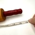 Vintage Wood Rolling Pin with Red Painted Handle beautiful wood tones and color