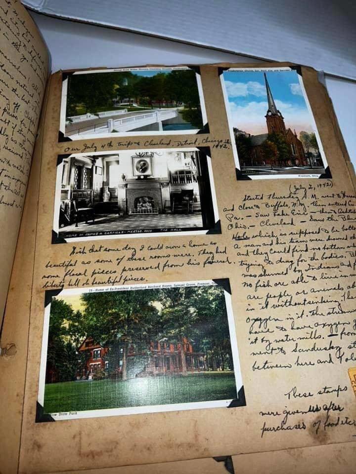 Vintage Massive scrap book 1940s Inches thick Trips threw ny,pa, Washington,