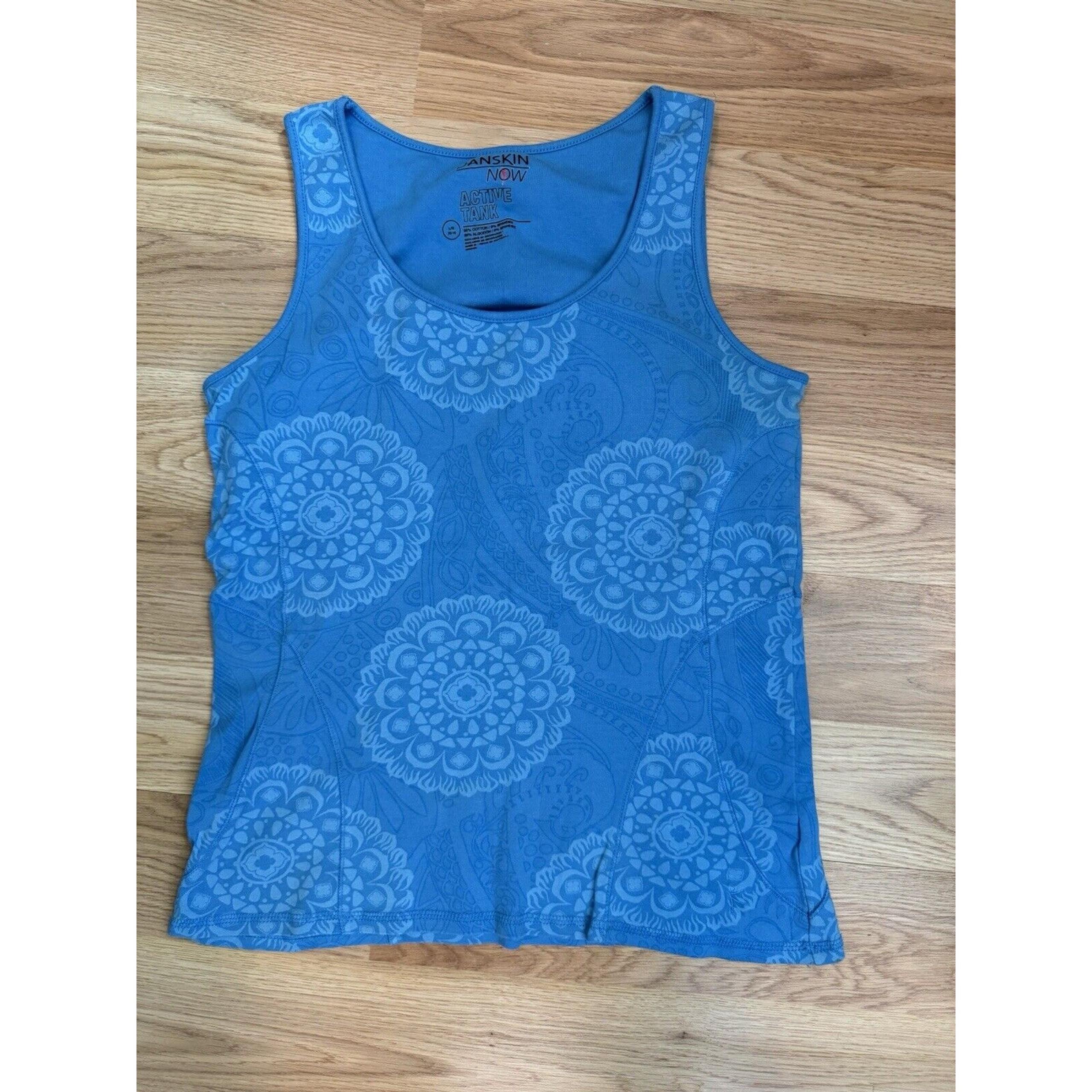 Danskin Now women athletic gym workout sleeveless tank top blue size L 12-14