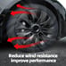 Tesla Model 3 Hub Cap Car Replacement 4 pieces Bright Black