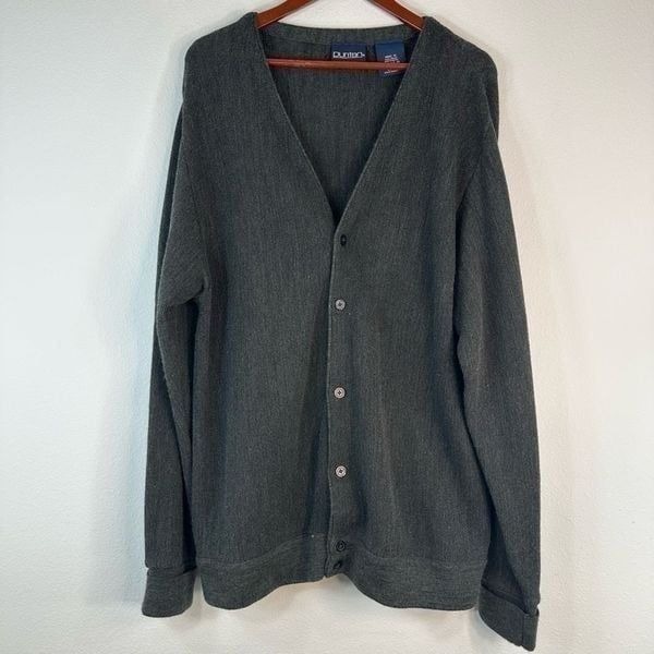 Vintage Puritan Charcoal Gray Knit Boyfriend Cardigan Men’s XL Casual Minimalist