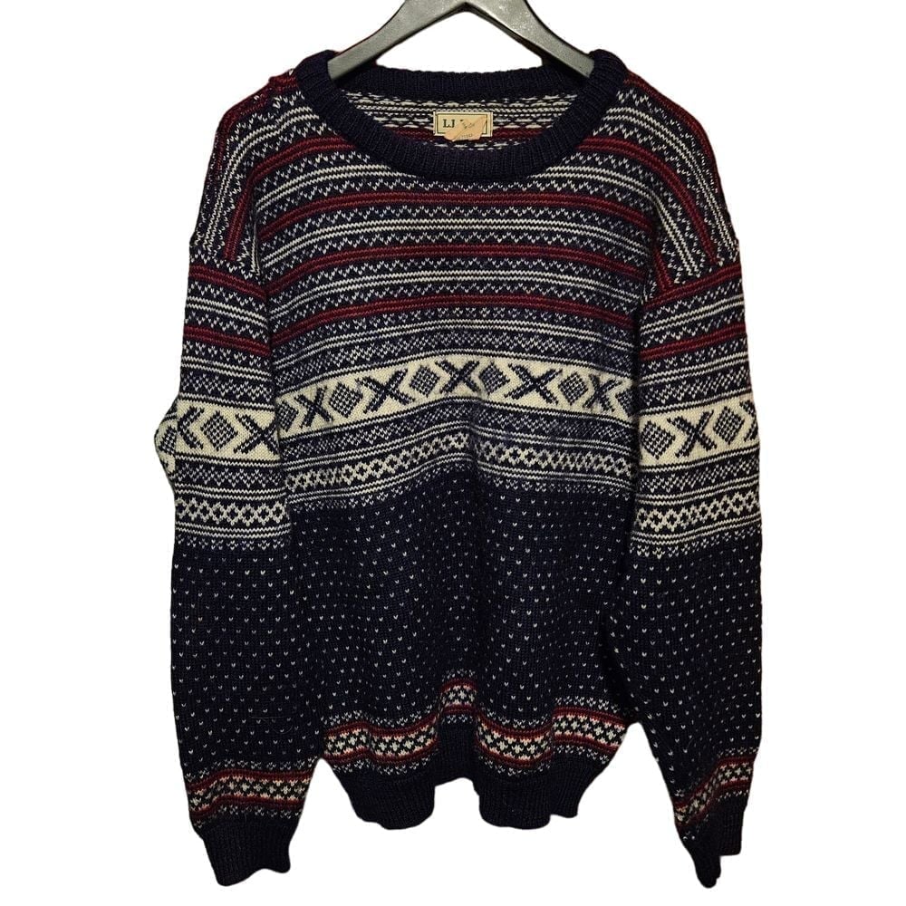Vintage L.L. Bean Winter Holiday Pattern Knit Sweater Pullover