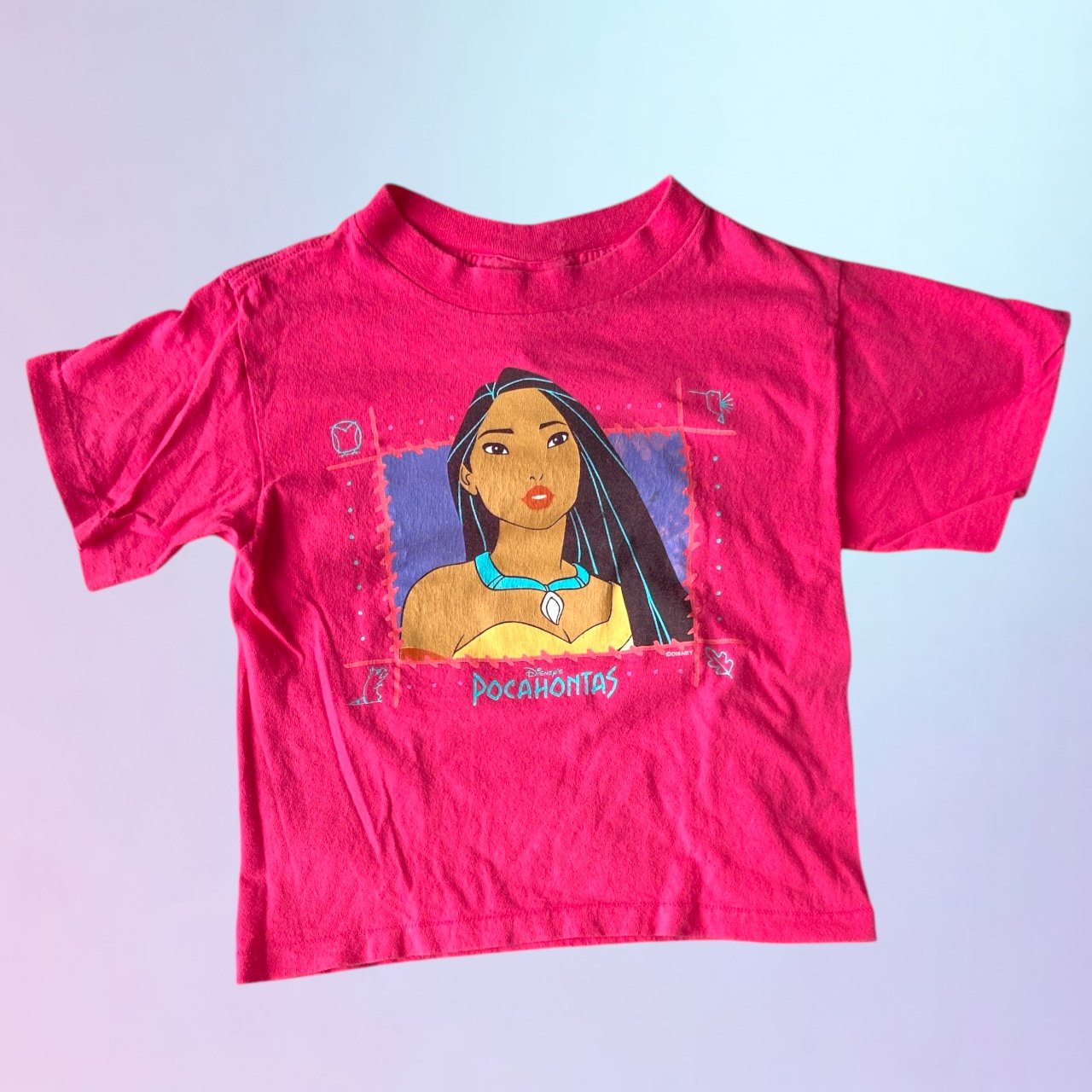 Rare Vintage 90s Disney Pocahontas Single Stitch Double Sided Graphic T-Shirt