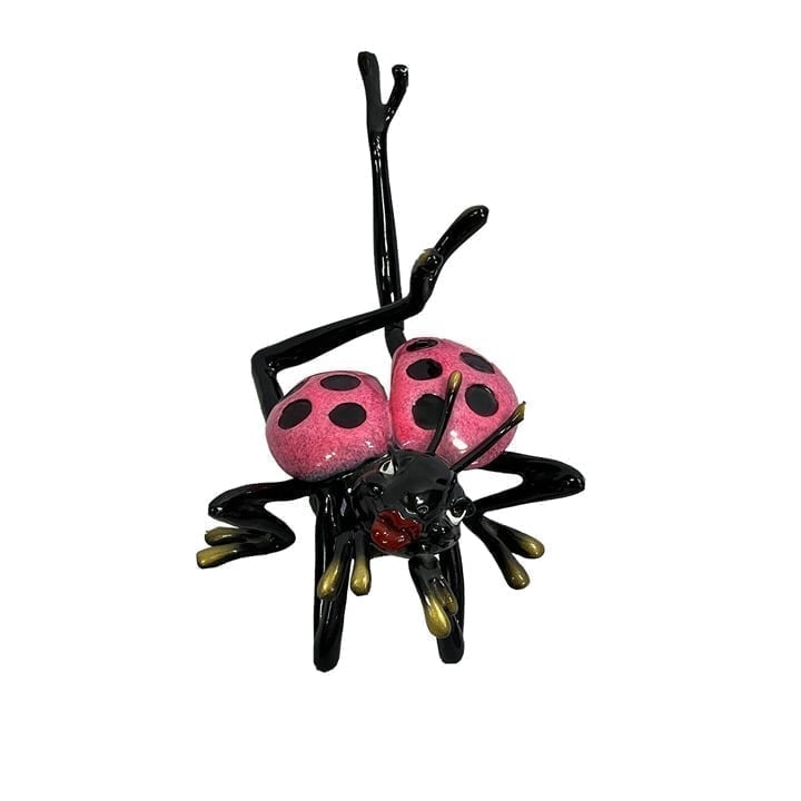 Kitty's Critters whimsical lolita lady bug glass sculpture 9 x 3'' collectable