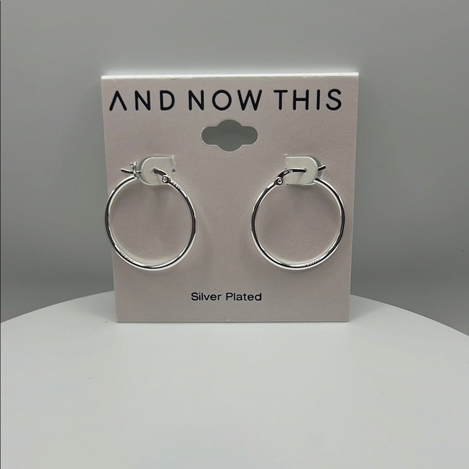 AND NOW THIS Silver Plated Hoop Earrings