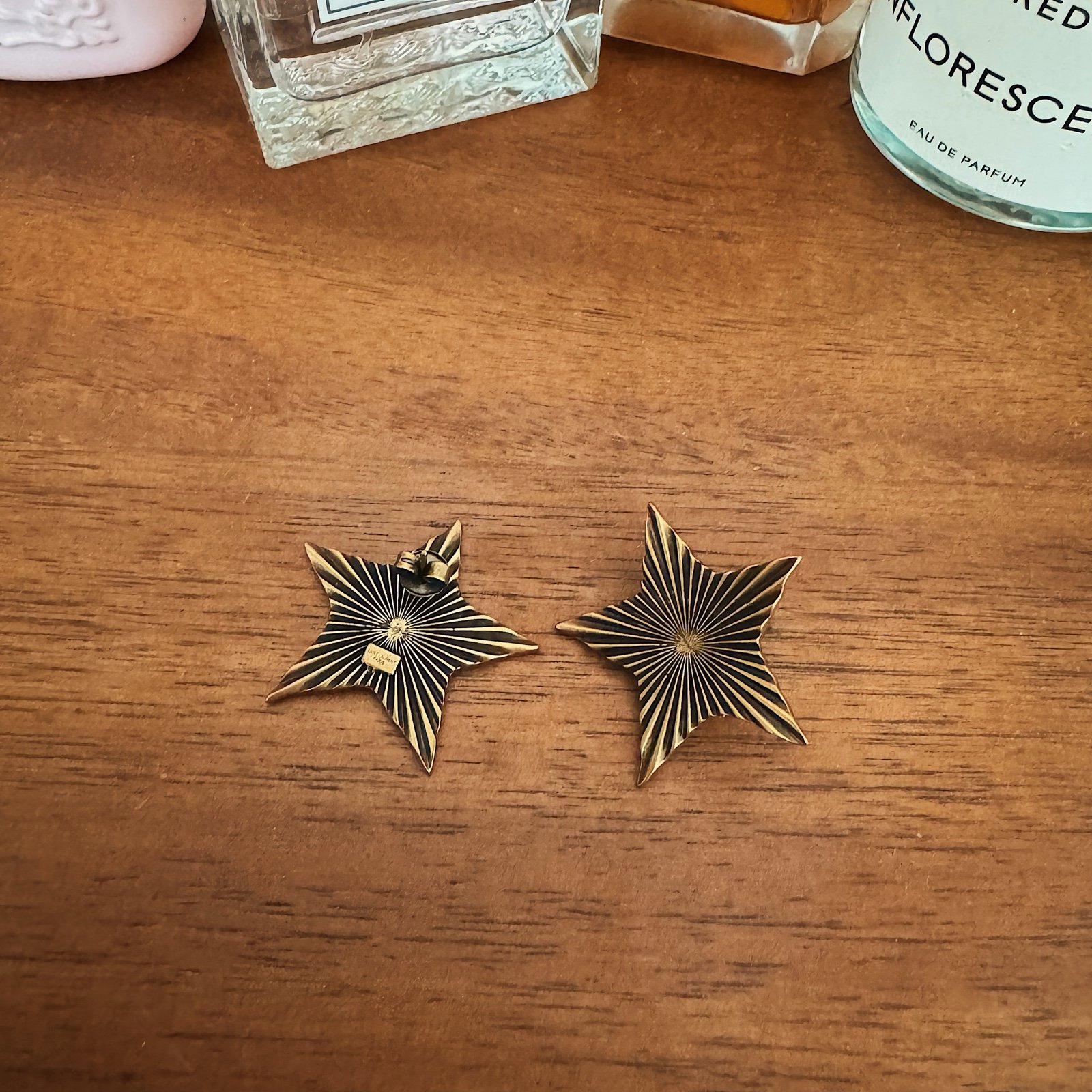 YSL Antiqued Stud Earrings