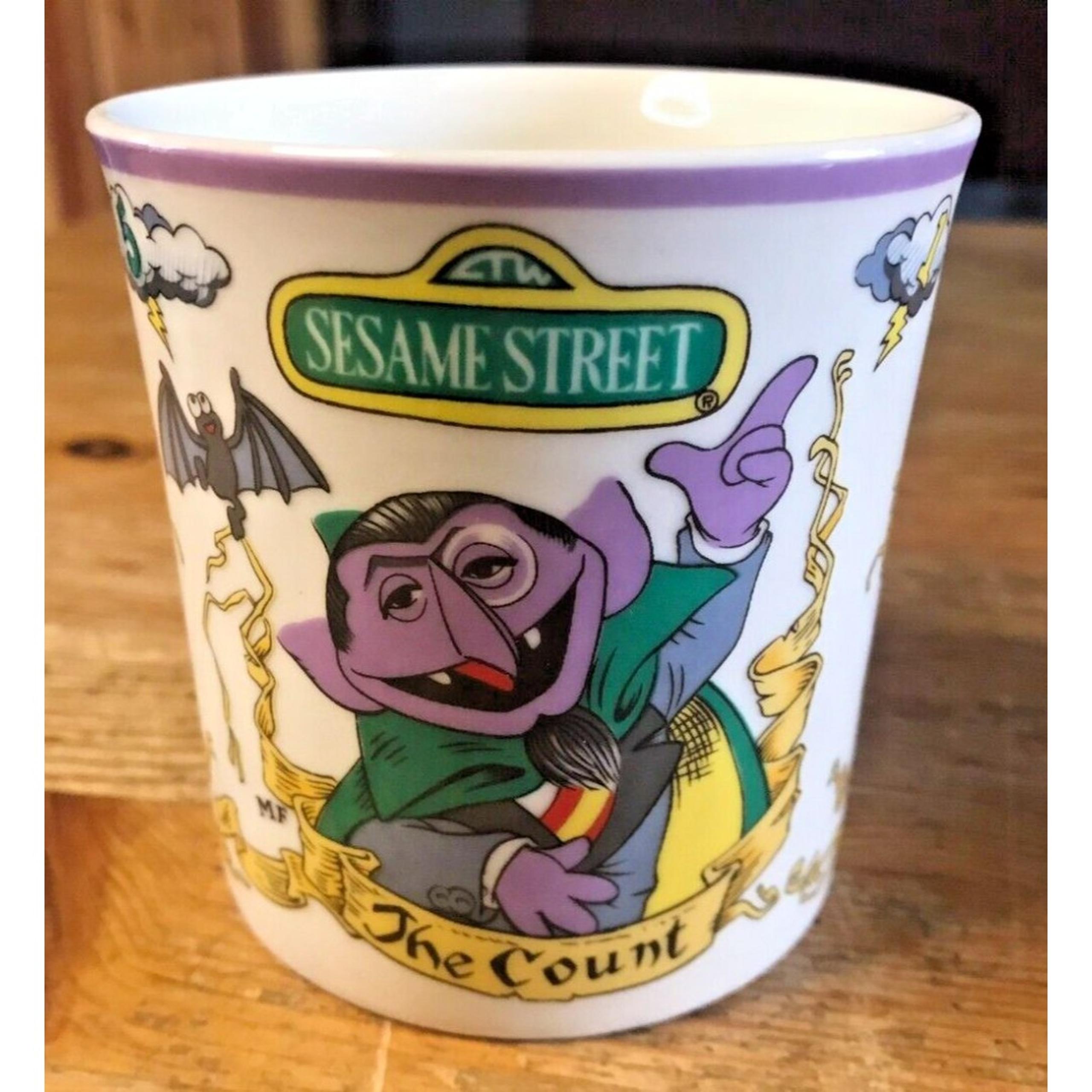 The Count Sesame Street 1977 Gorham Fine China Child's Mug Cup Muppets Rare