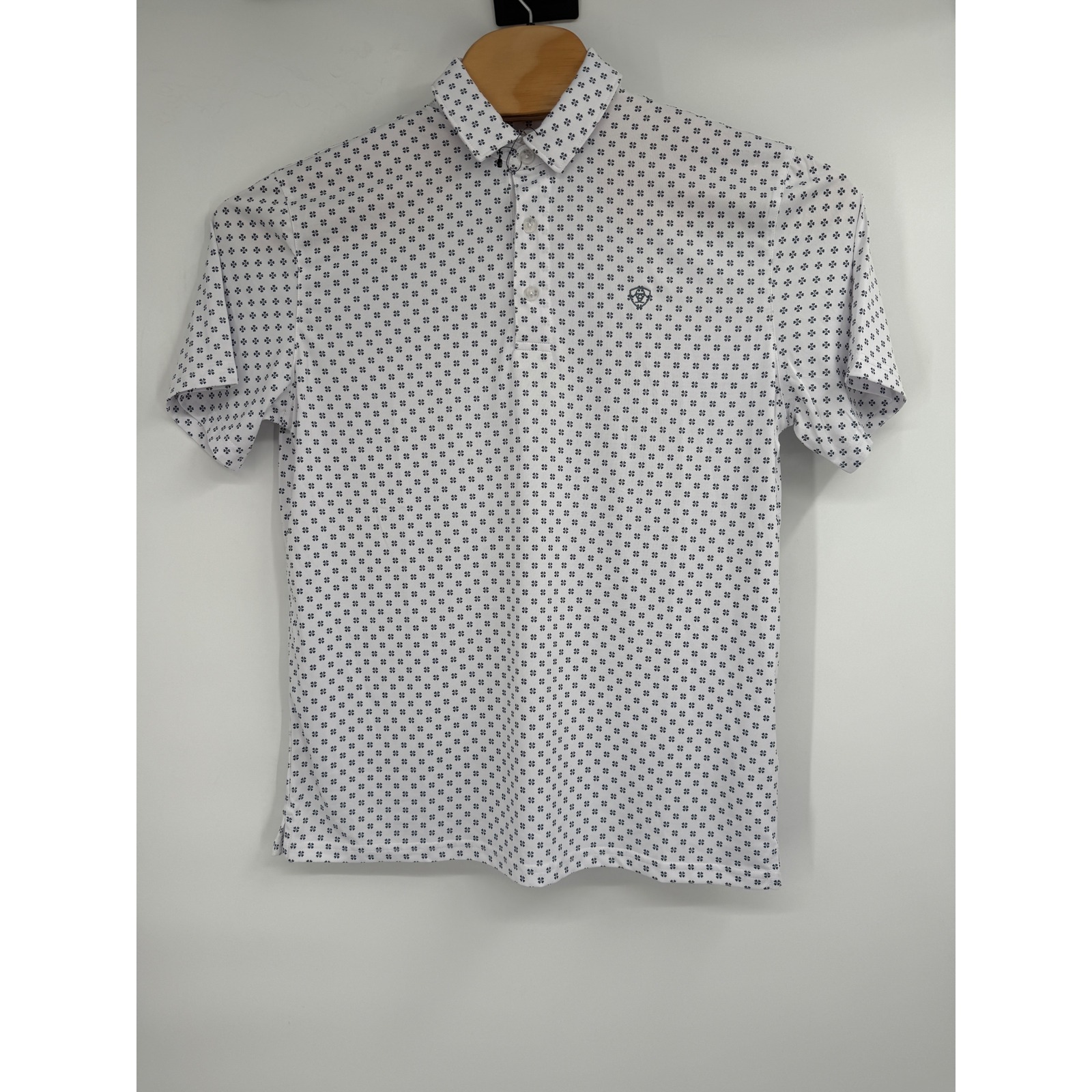Ariat Mens All Over Print Polo Shirt White Sz M NWOT