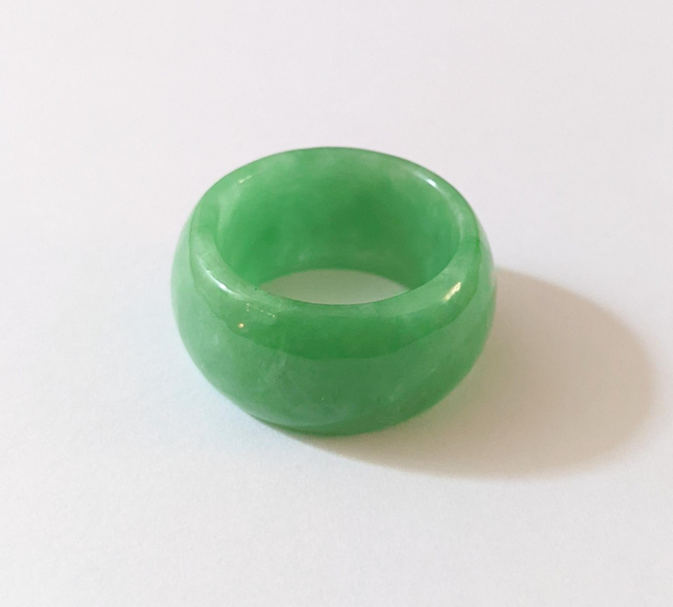 Natural Jade Ring - Size 7.5, 8