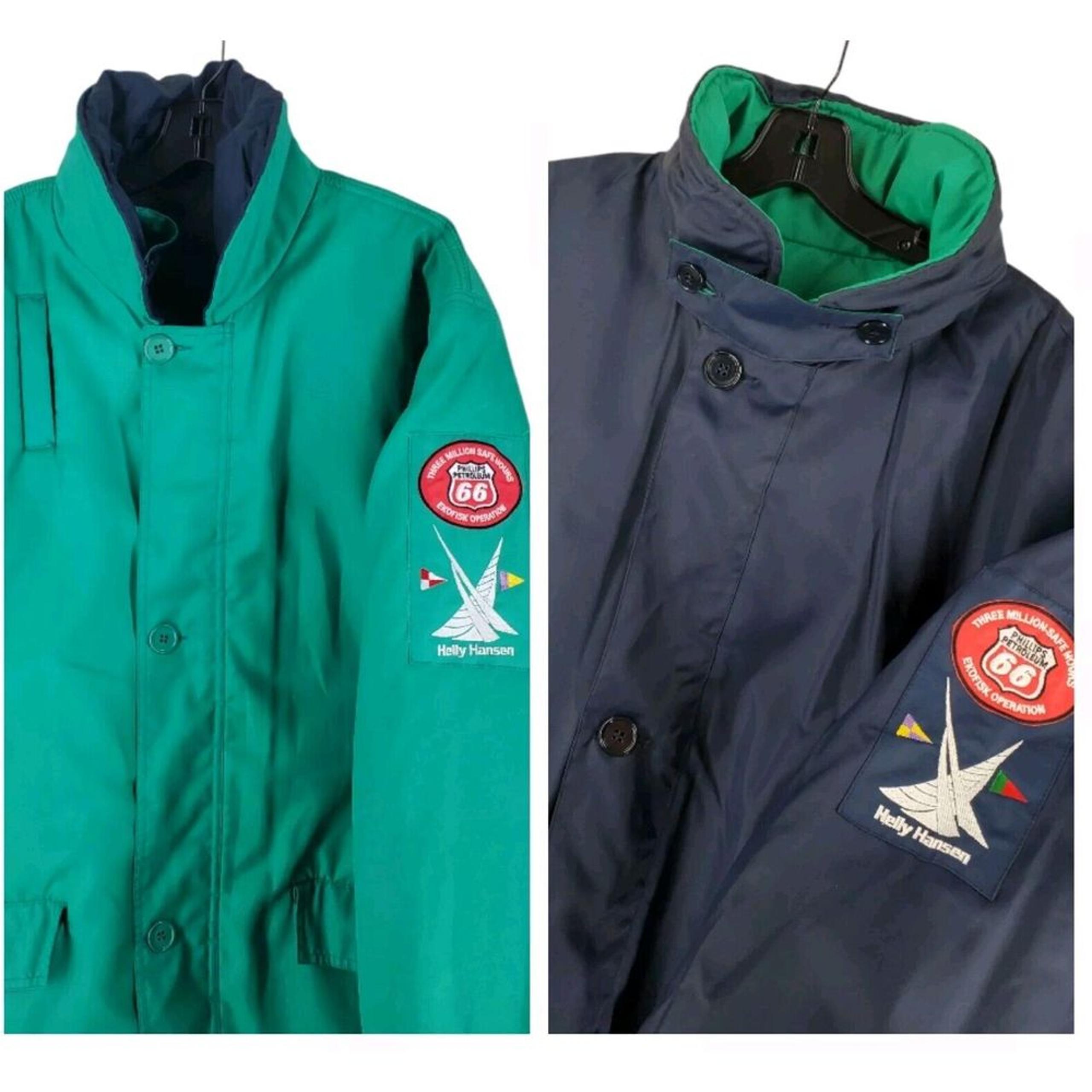 Vtg Helly Hansen Mens L 54-56 IVAR Hooded Reversible Parka Jacket Snowboard Ski