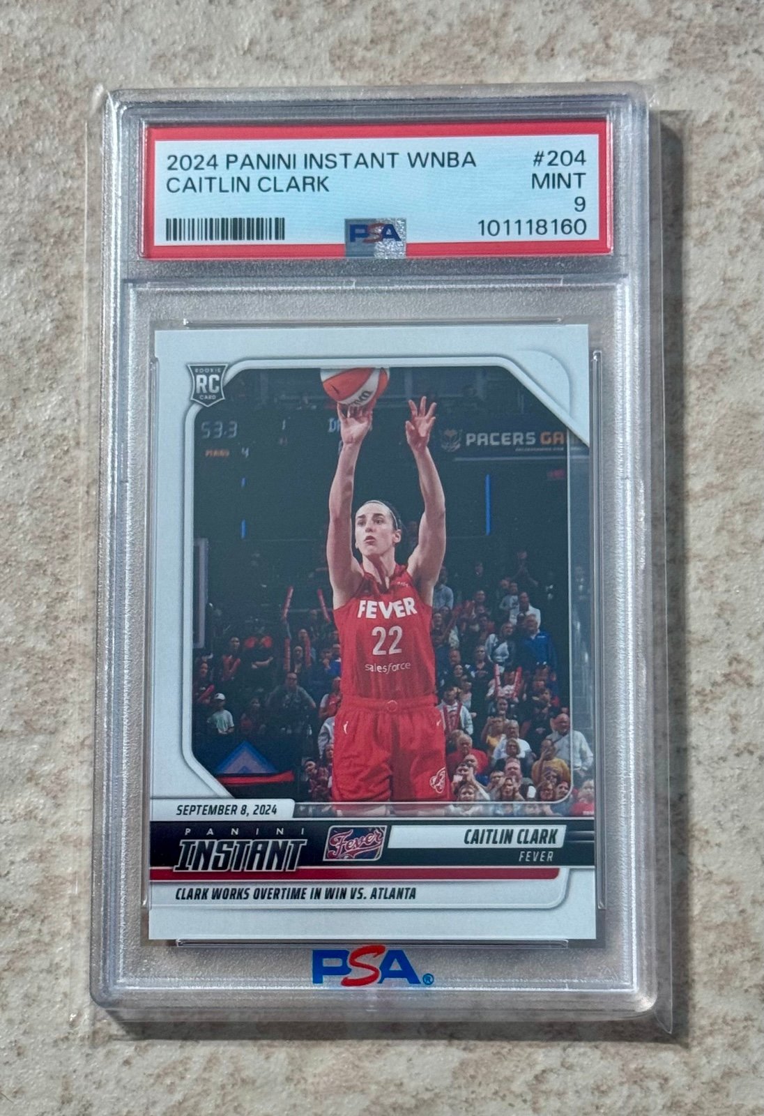 2024 PANINI INSTANT WNBA #204 CAITLIN CLARK ROOKIIE RC PSA 9 MINT