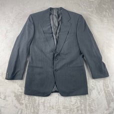 Ermenegildo Zegna Jacket Men 44 Gray 100% Wool Blazer Sport Coat Two Button Soft