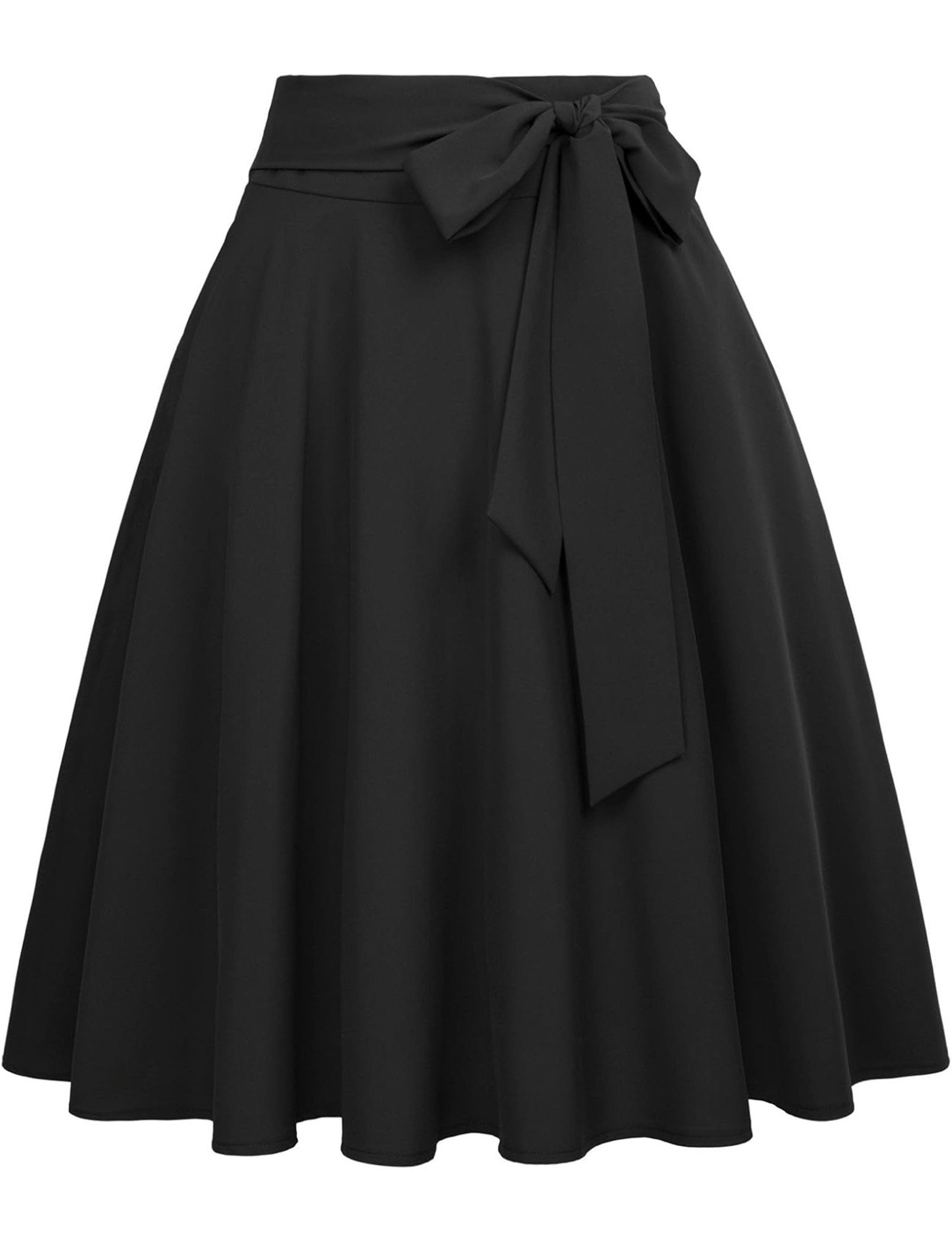 New High Waist A-Line Pockets Skirt Skater Flared Midi Skirt Vinage Skirt Sz Sm