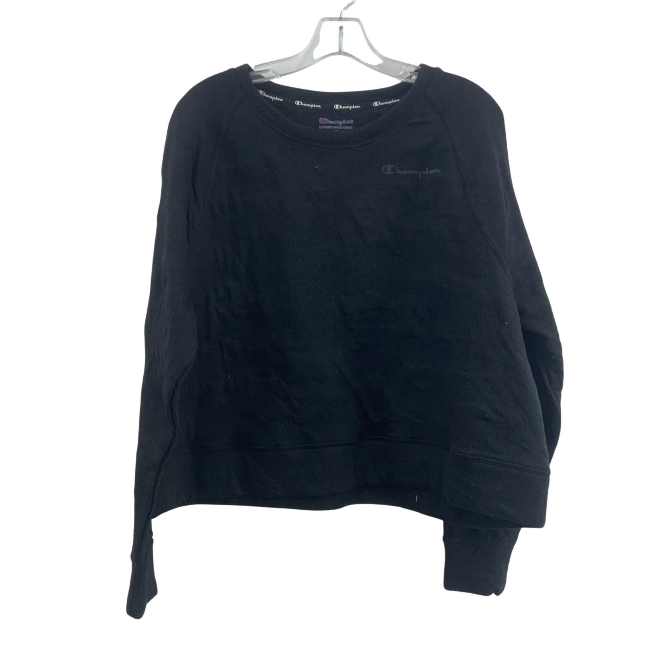 Preowned Champion Logo Athletic Black Cotton Pullover Sweatshirt Women's M