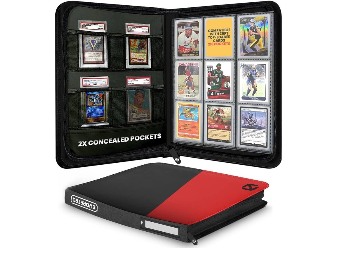 Toploader Binder - 3 x4 Top Loader Card Storage, 9 Pocket 216 slots. 4 PSA slots