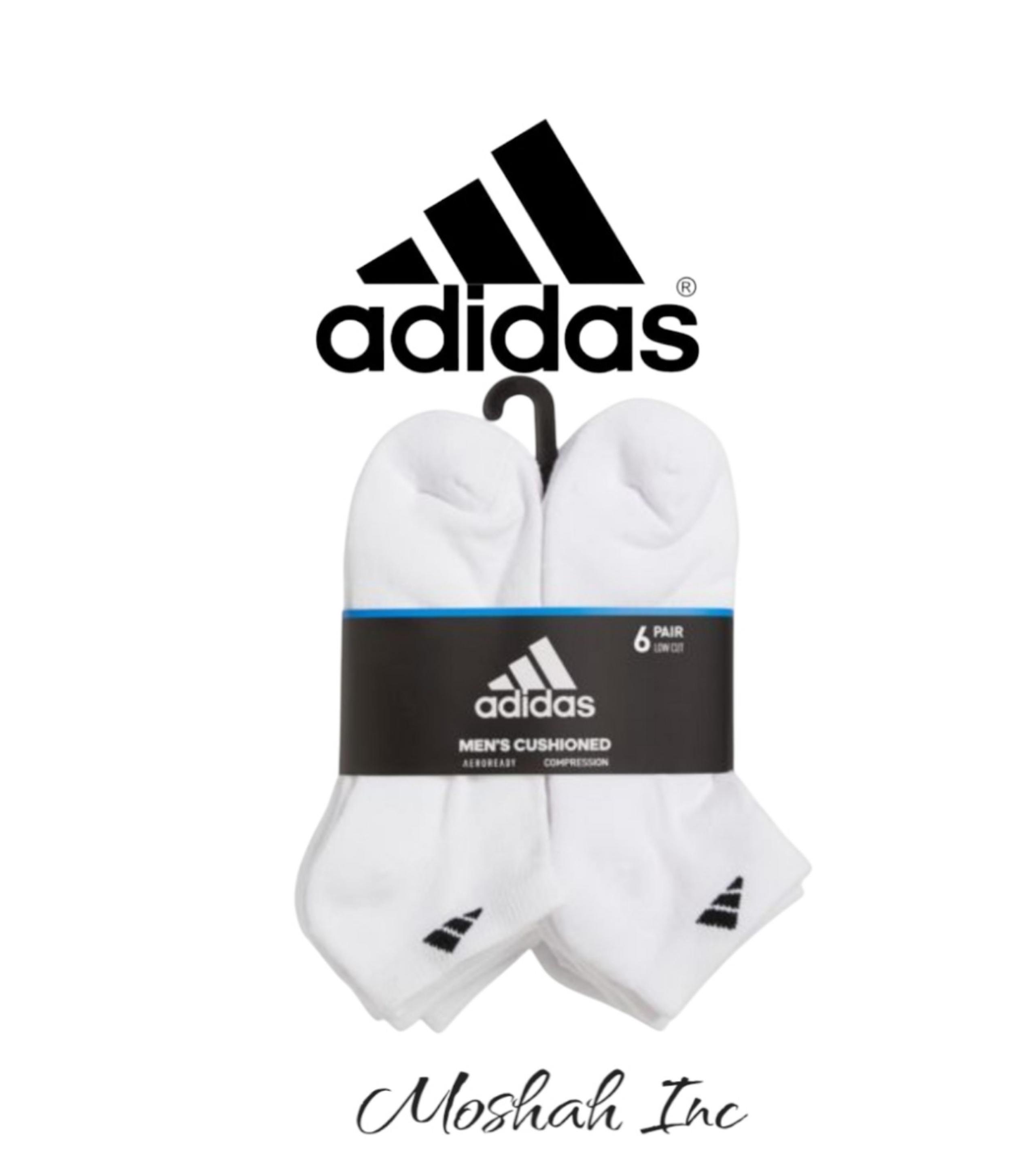 adidas Men's Cushioned Athletic 6-Pack Low Cut Socks -