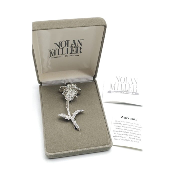 Nolan Miller Glamour Collection Anniversary Rose Brooch Pin With Box
