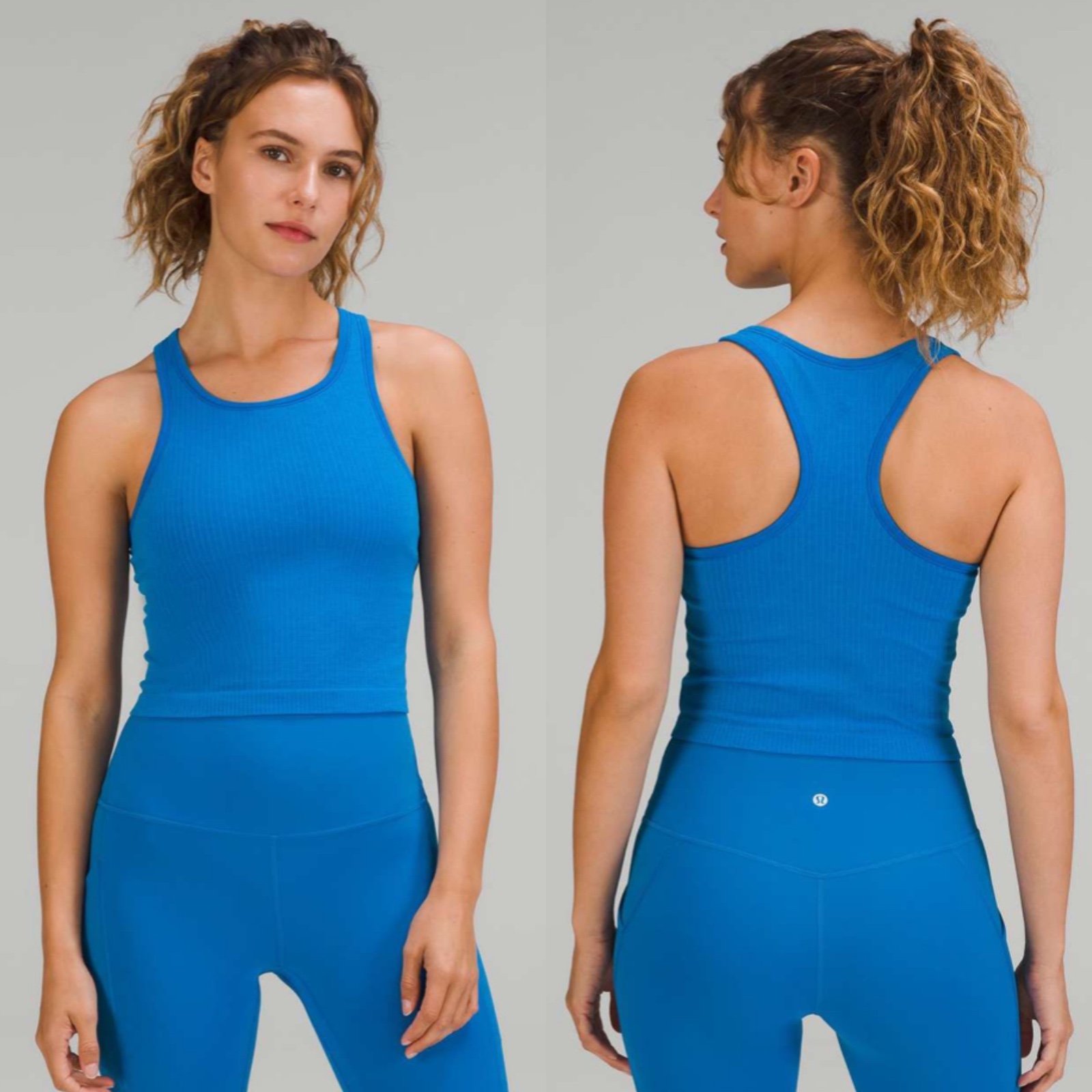 NWT Lululemon Ebb To Street Cropped Racerback Tank Top Poolside Size 12