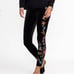 JOHNNY WAS Sidonia Velvet Legging Women XS Los Angeles Black Floral Boho
