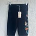 JOHNNY WAS Sidonia Velvet Legging Women XS Los Angeles Black Floral Boho