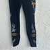 JOHNNY WAS Sidonia Velvet Legging Women XS Los Angeles Black Floral Boho