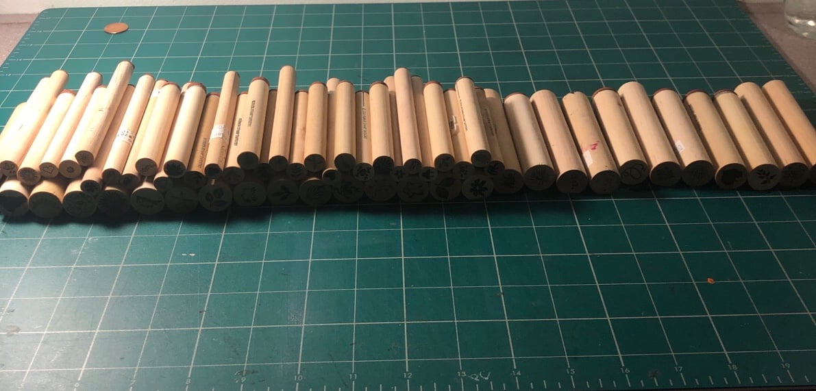 Wood rubber stamps