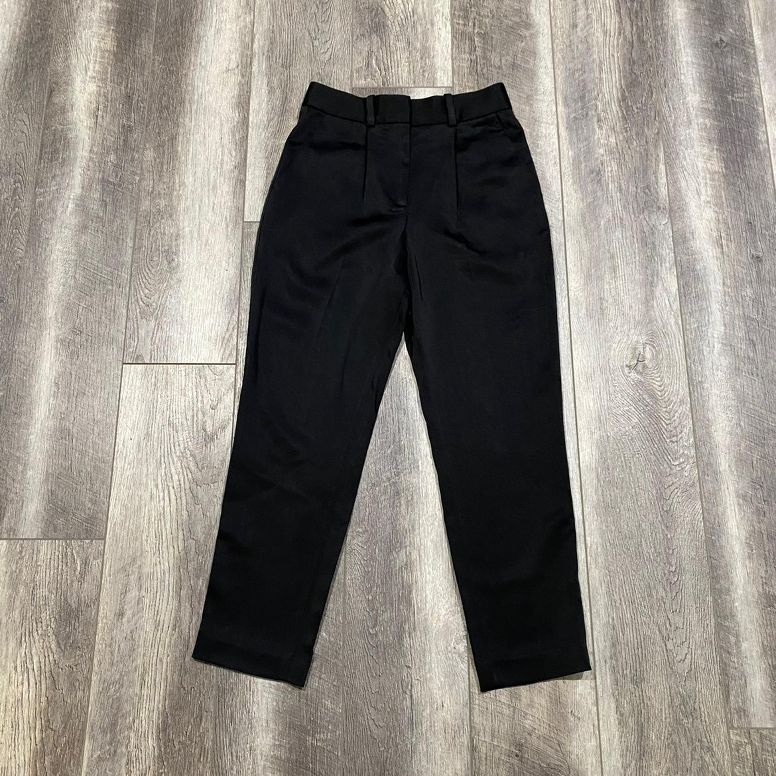 Reiss Black Cropped Slacks
