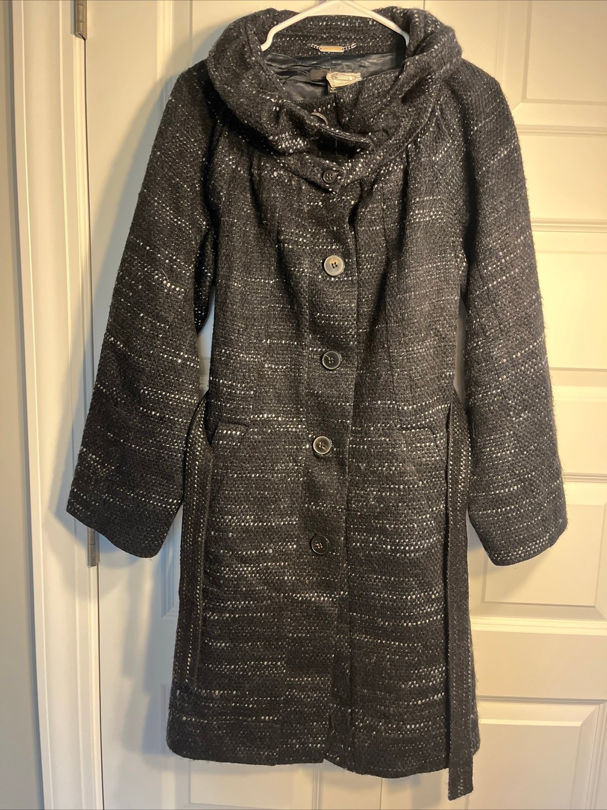 Hugo Boss Women’s Wool Alpaca Overcoat Pea Coat Size 4 Luxury Cozy Soft