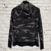 Athleta Womens Triumph Printed Hoodie Size L Black Camo Zip Sweatshirt 511504