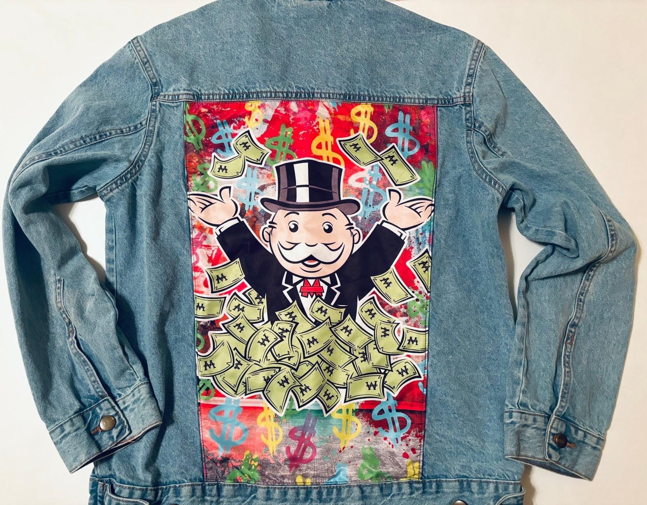 MONOPOLY Brand | Fast Dealing Property Trading Game | Button Down Denim Jacket M