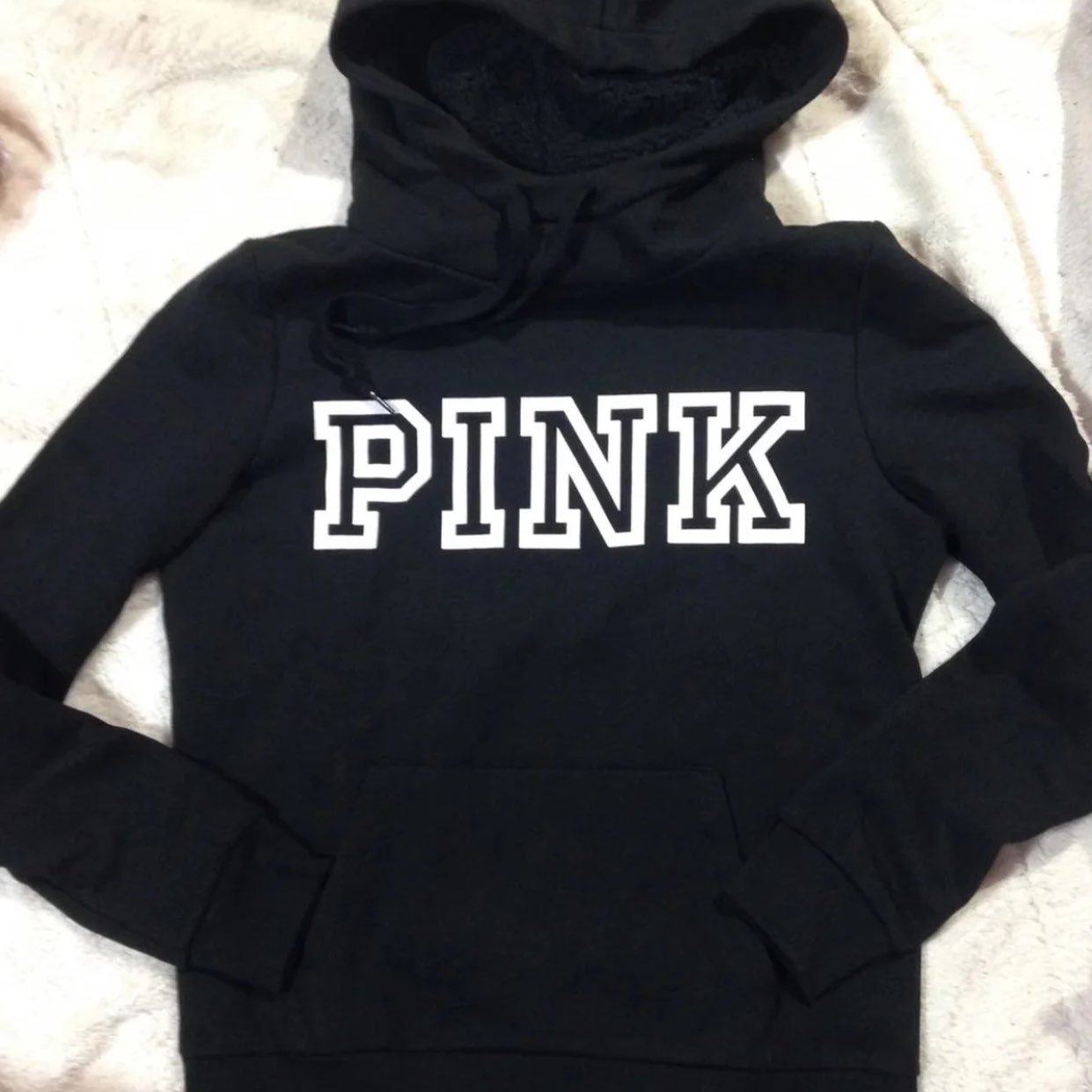 PINK vs sherpa Hoodie sweatshirt S new