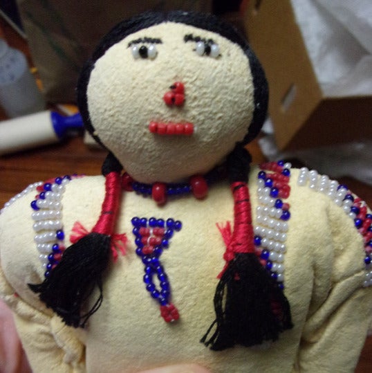Antique American Indigenous Buckskin Doll