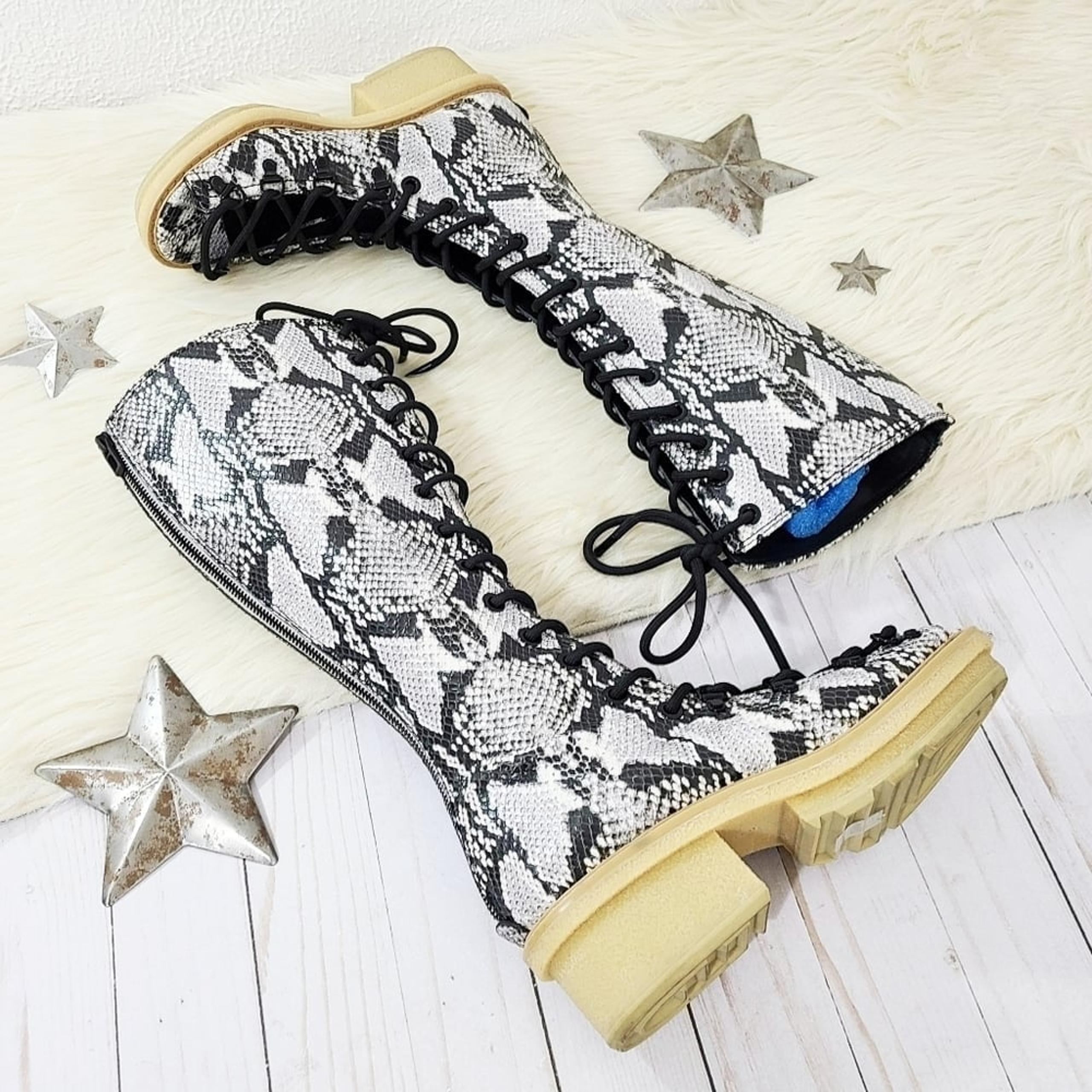 3.1 Phillip Lim Mallory Python Print Leather Tall Sandal Boots sz 39