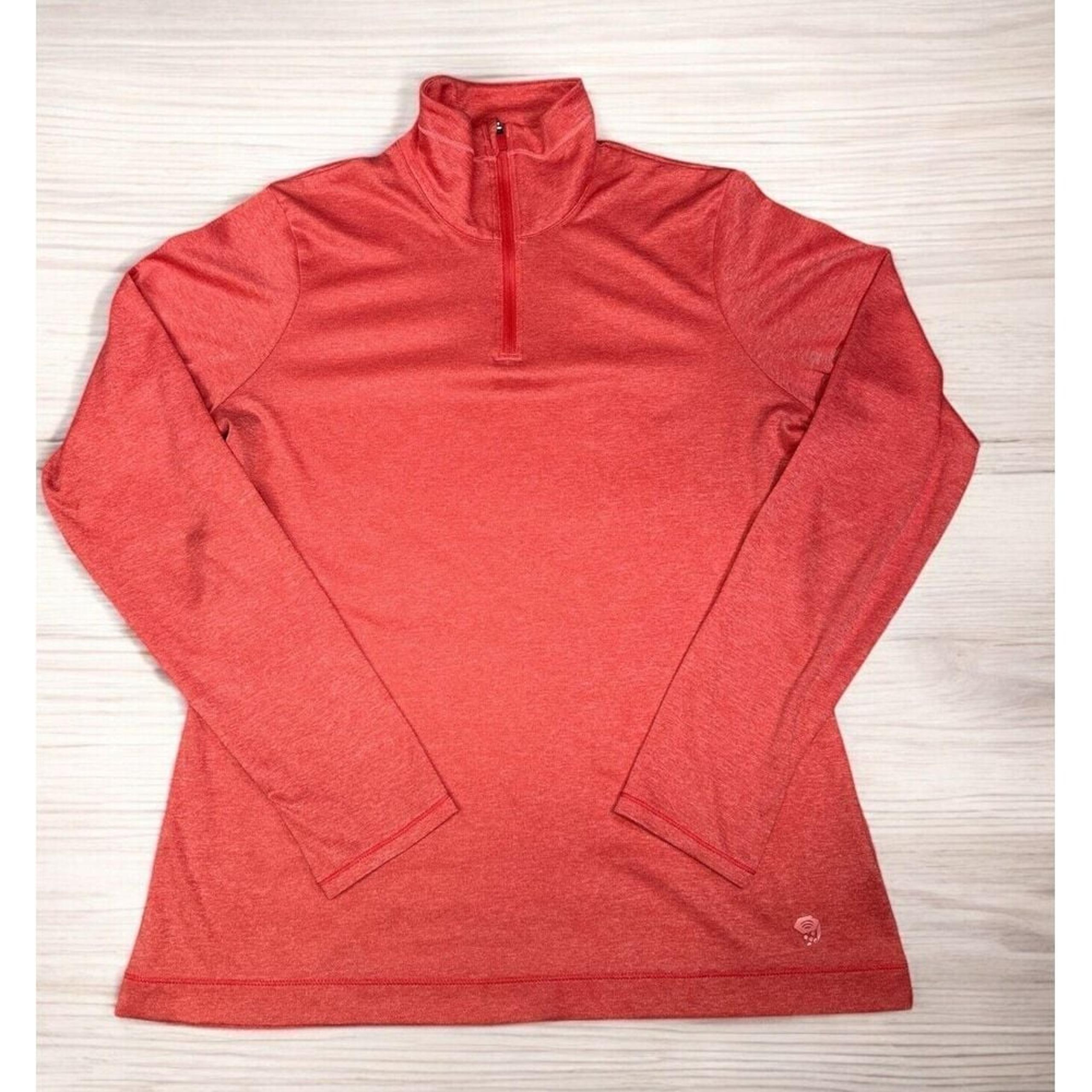 Mountain Hardwear Shirt Women's Medium Wick Q Thumb Holes 1/4 Zip Long Sleeve