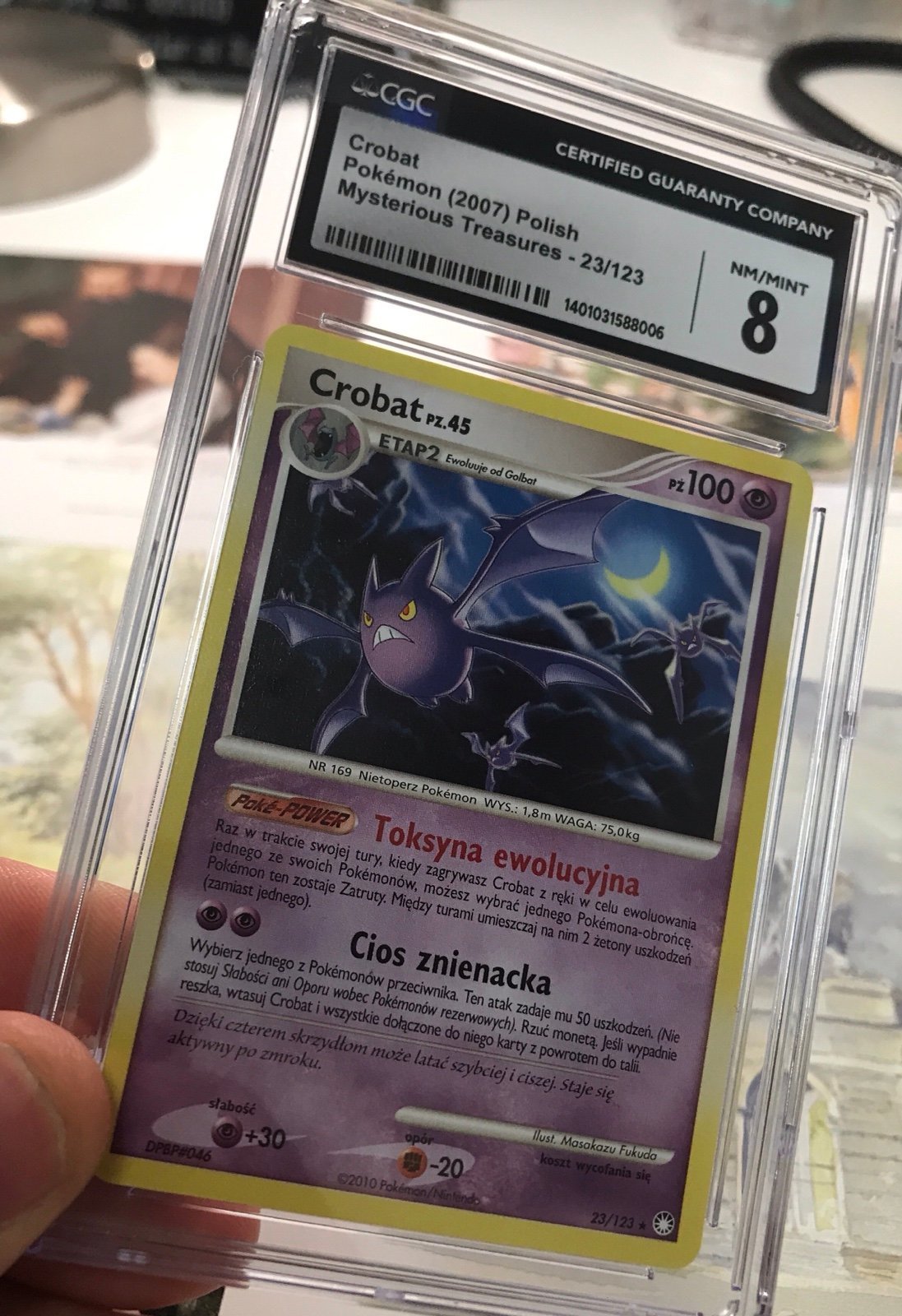 ✮✮ CGC 8 Polish CROBAT Pokémon card ✮✮ Mysterious Treasures rare [Кробат]!!